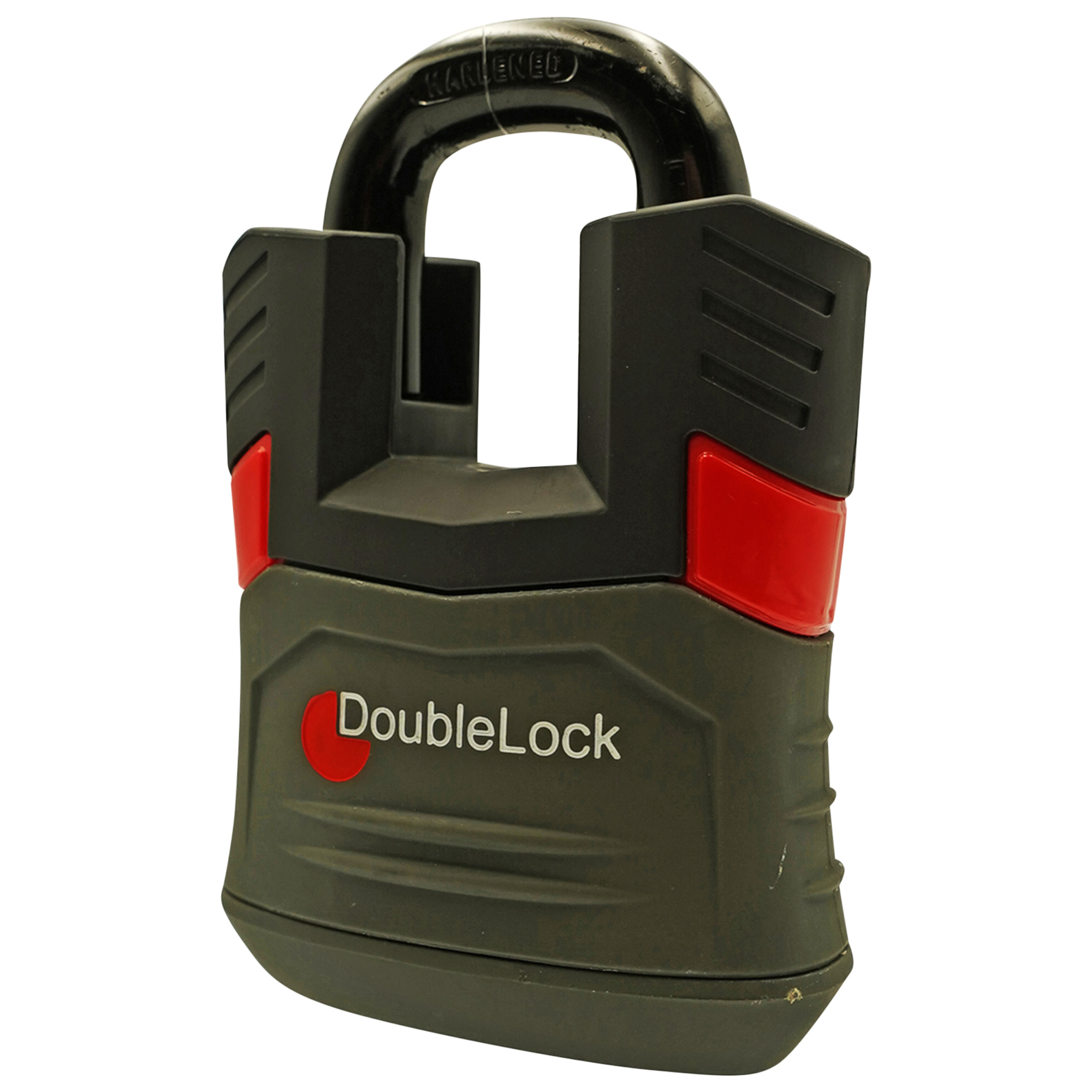 DoubleLock USA Red Hawk Heavy-Duty Padlock — 1/4in. Lock Pin, 5 Keys, Red, Model# 990-200A